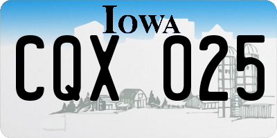 IA license plate CQX025