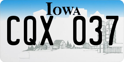 IA license plate CQX037