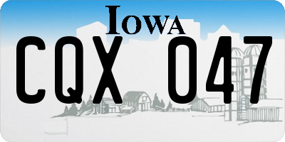 IA license plate CQX047