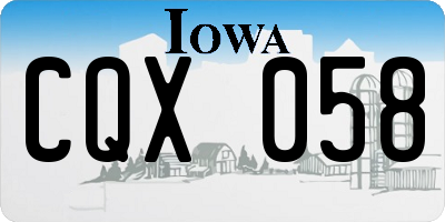 IA license plate CQX058