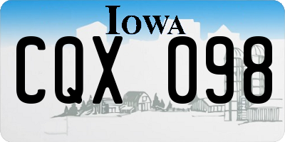IA license plate CQX098