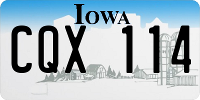 IA license plate CQX114