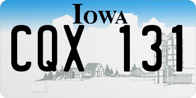IA license plate CQX131