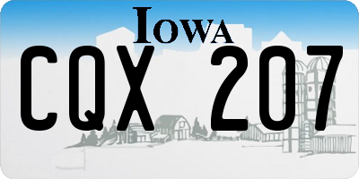 IA license plate CQX207
