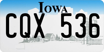 IA license plate CQX536