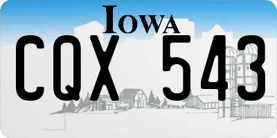 IA license plate CQX543