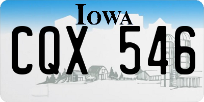 IA license plate CQX546