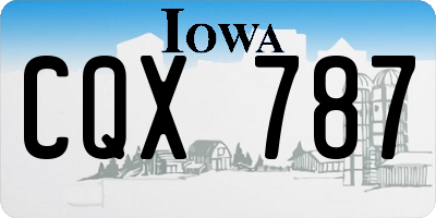 IA license plate CQX787