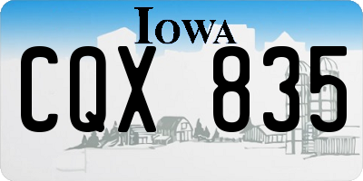 IA license plate CQX835