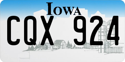 IA license plate CQX924