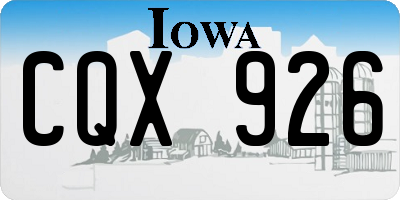 IA license plate CQX926