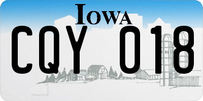 IA license plate CQY018
