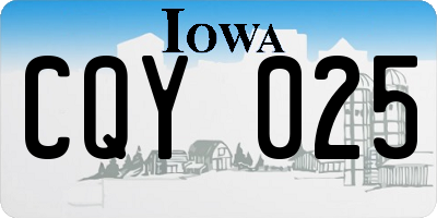 IA license plate CQY025