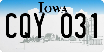 IA license plate CQY031