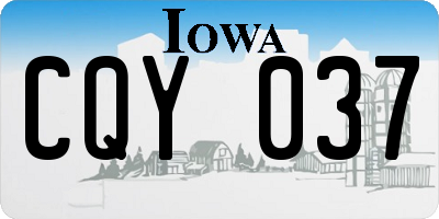 IA license plate CQY037