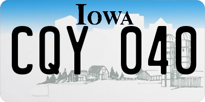 IA license plate CQY040