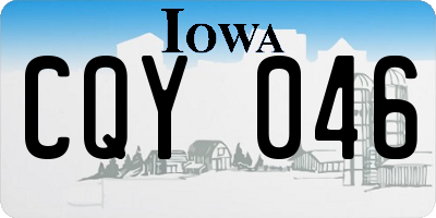 IA license plate CQY046