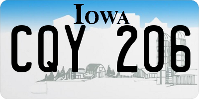 IA license plate CQY206
