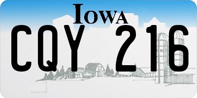 IA license plate CQY216