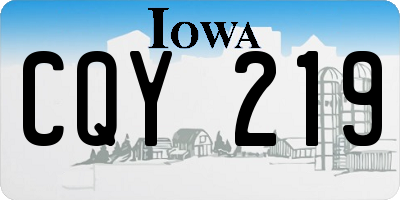 IA license plate CQY219