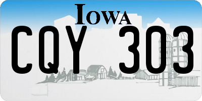 IA license plate CQY303