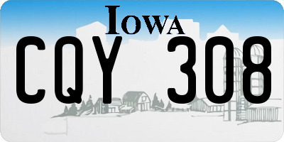 IA license plate CQY308