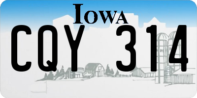 IA license plate CQY314