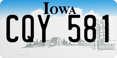 IA license plate CQY581