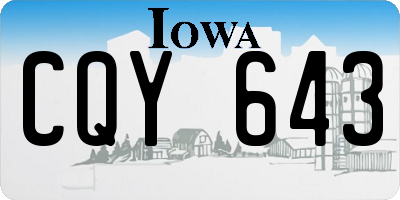 IA license plate CQY643
