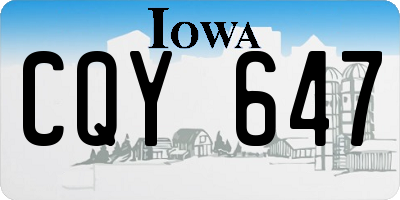 IA license plate CQY647