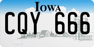IA license plate CQY666