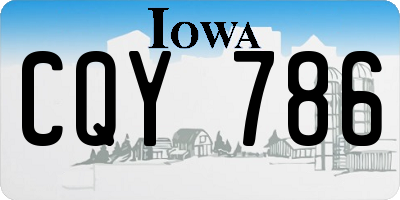 IA license plate CQY786