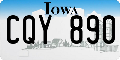 IA license plate CQY890