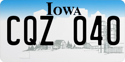 IA license plate CQZ040