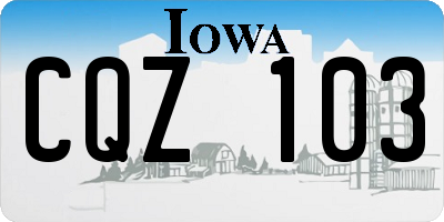 IA license plate CQZ103