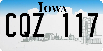 IA license plate CQZ117