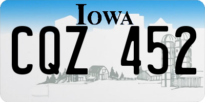 IA license plate CQZ452
