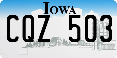 IA license plate CQZ503
