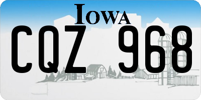 IA license plate CQZ968