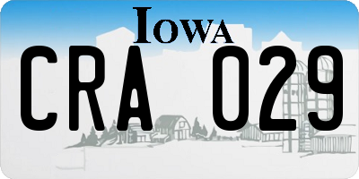IA license plate CRA029