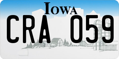 IA license plate CRA059