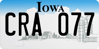 IA license plate CRA077