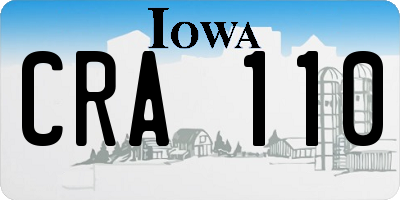 IA license plate CRA110