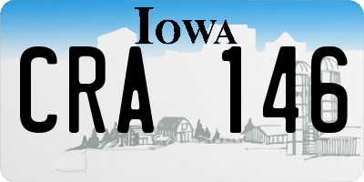 IA license plate CRA146