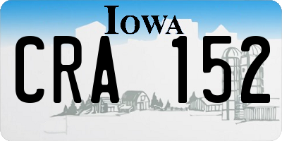 IA license plate CRA152