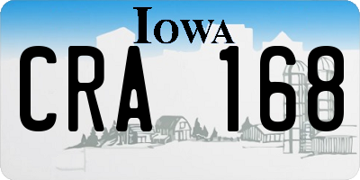 IA license plate CRA168