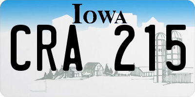 IA license plate CRA215