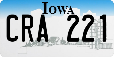 IA license plate CRA221