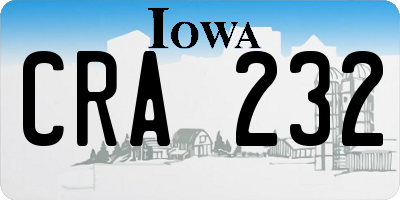 IA license plate CRA232