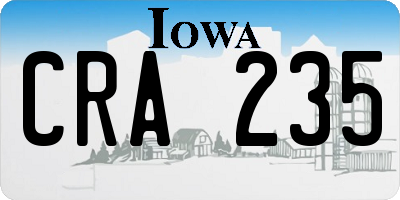 IA license plate CRA235